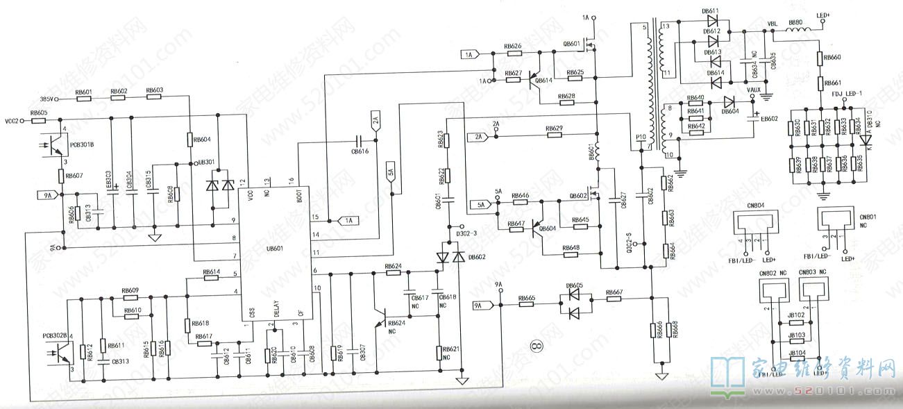 长虹XA6A-IP机芯电源背光电路原理分析与维修 第12张