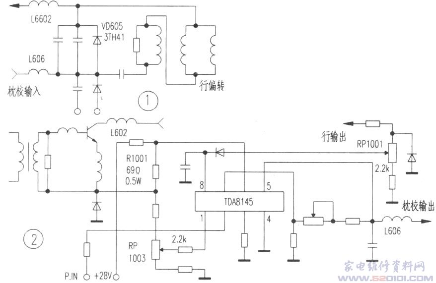 熊猫2928型彩电枕校电路引起的三无故障检修 第1张