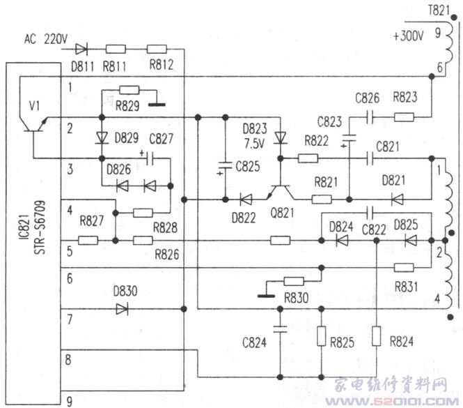 TCL 3438彩电屡烧STR-S6709检修 第1张